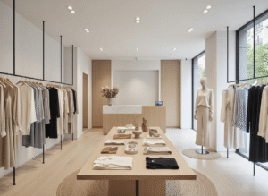 loja de roupas com móveis em mdf