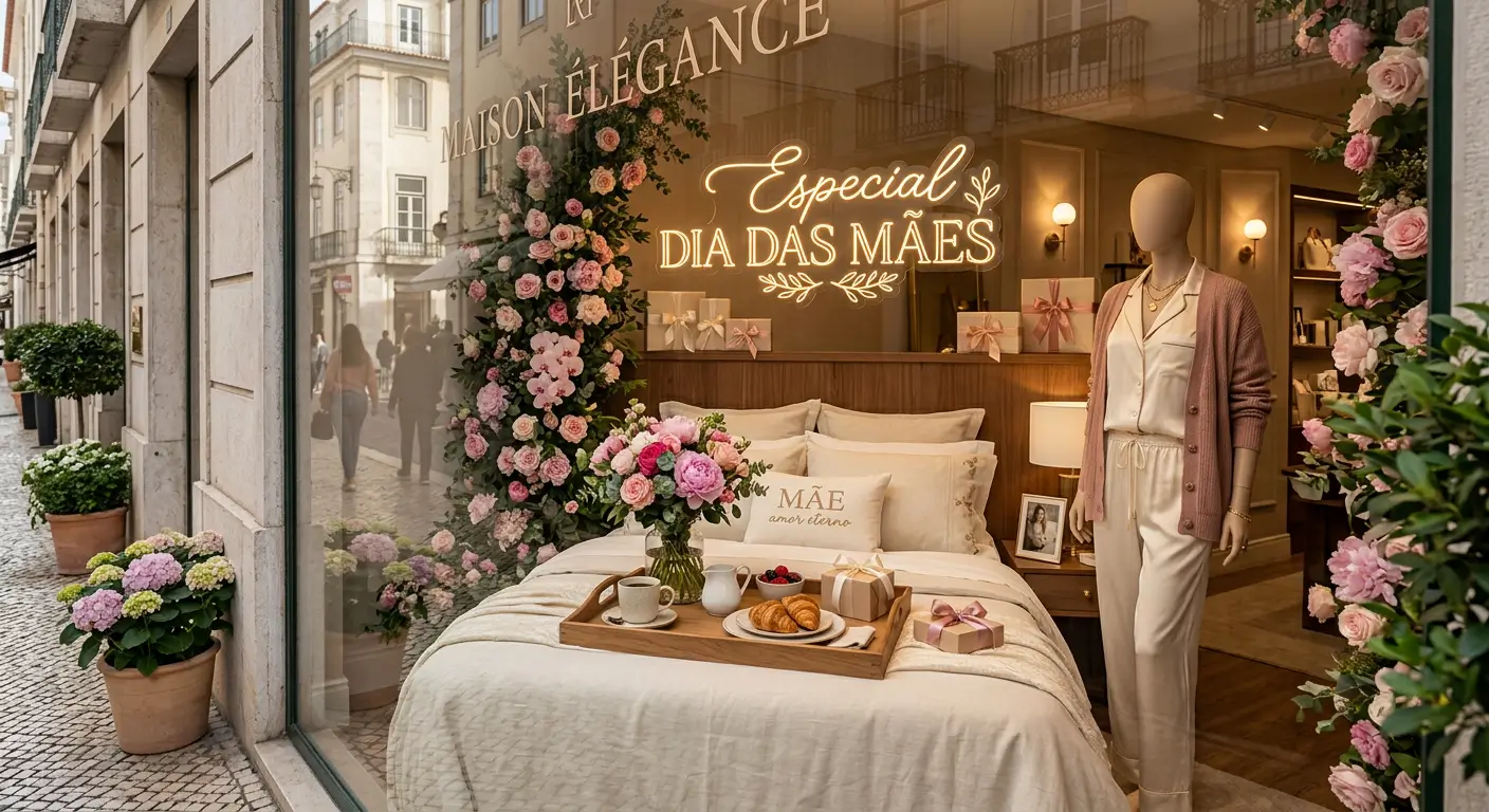 vitrine para dia das mães