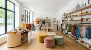 interior de loja de roupas infantis