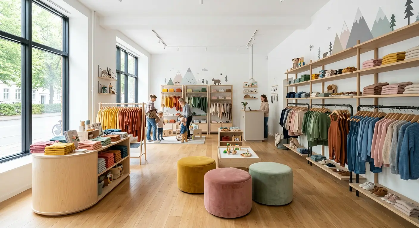 interior de loja de roupas infantis